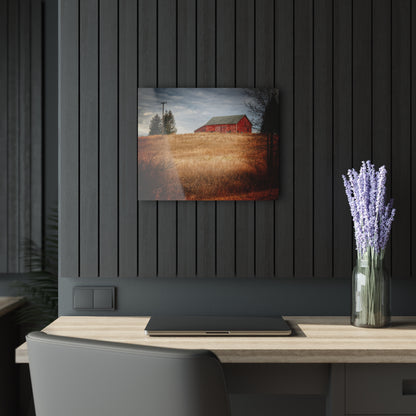 U R There Photography Grey Road Hillside Red II Rustic Farmhouse Acrylic Wall Print