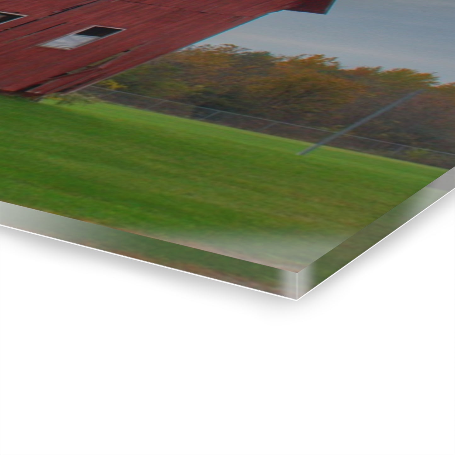 U R There Photography Perry Road Tilted Red Rustic Farmhouse Acrylic Wall Print