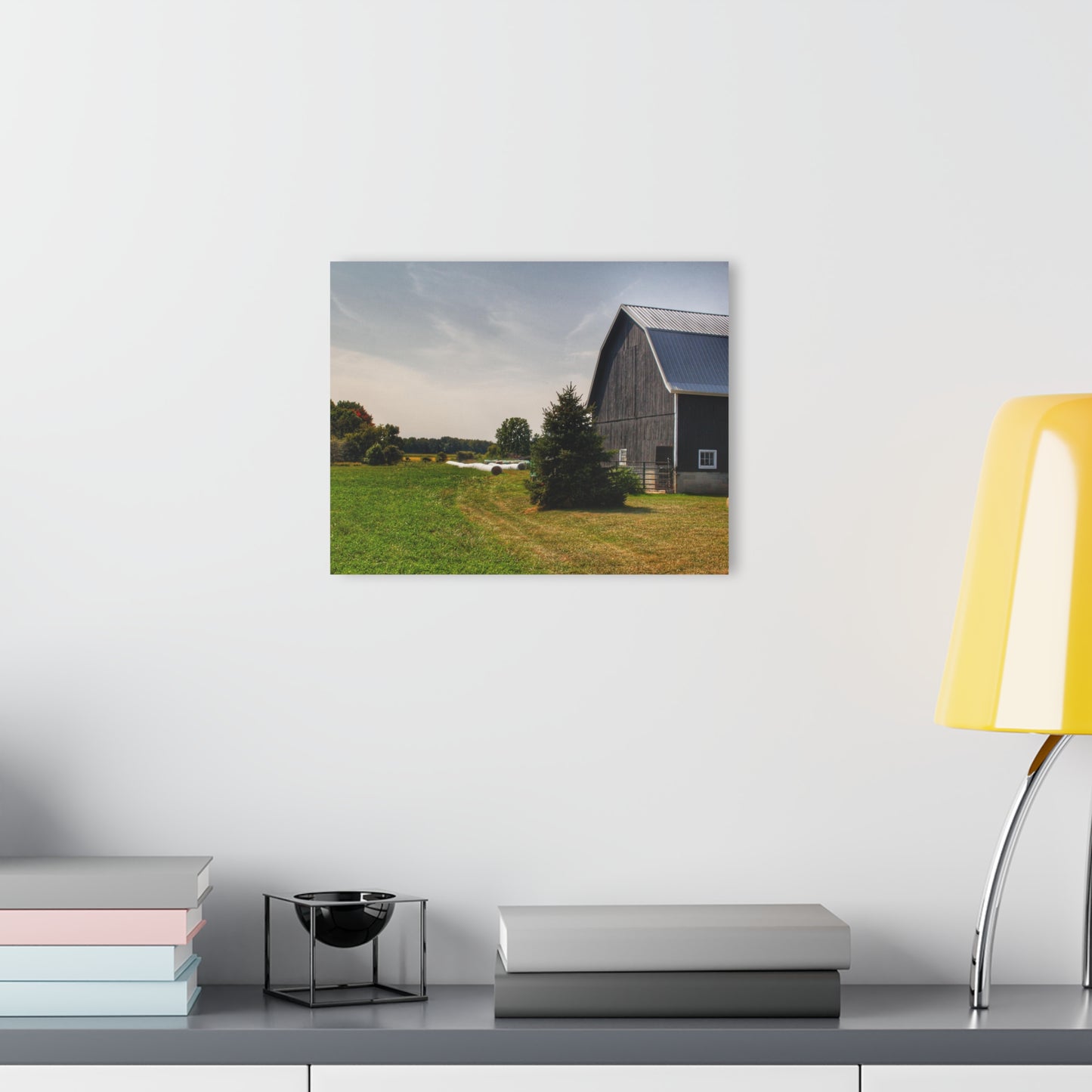 U R There Photography Black Haybarn Rustic Farmhouse Acrylic Wall Print