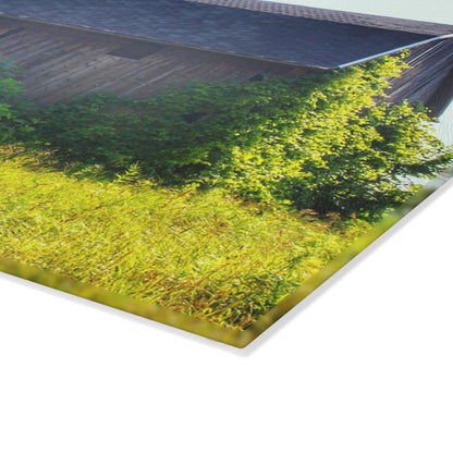 U R There Photography North Lake Pleasant Road Old Grey Rustic Farmhouse Tempered-Glass Cutting Board