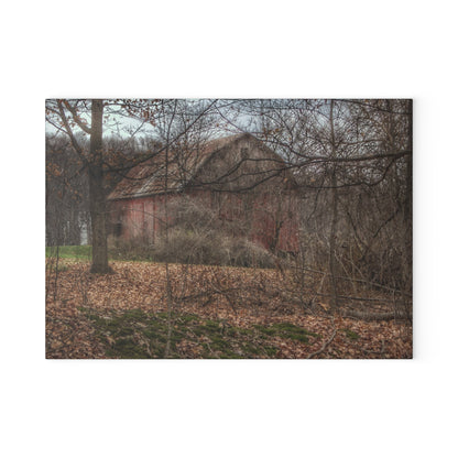U R There Photography Mayville Hidden Barn II Rustic Farmhouse Tempered-Glass Cutting Board