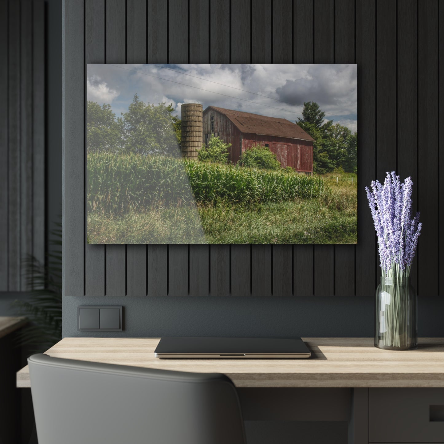 U R There Photography Armstrong Road Red III Rustic Farmhouse Acrylic Wall Print