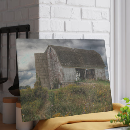 U R There Photography Castle Road White Rustic Farmhouse Tempered-Glass Cutting Board