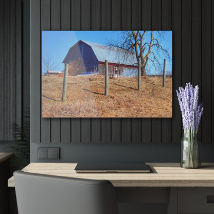U R There Photography Marathon Haybarn on the Hill II Rustic Farmhouse Acrylic Wall Print