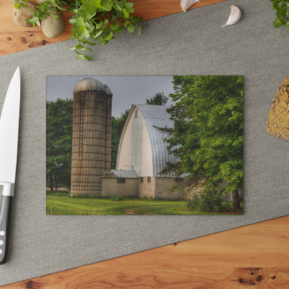 U R There Photography Carpenter Road White I Rustic Farmhouse Tempered-Glass Cutting Board