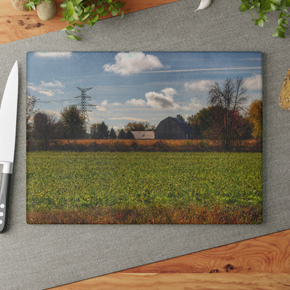 U R There Photography Wadsworth Road Grey Rustic Farmhouse Tempered-Glass Cutting Board
