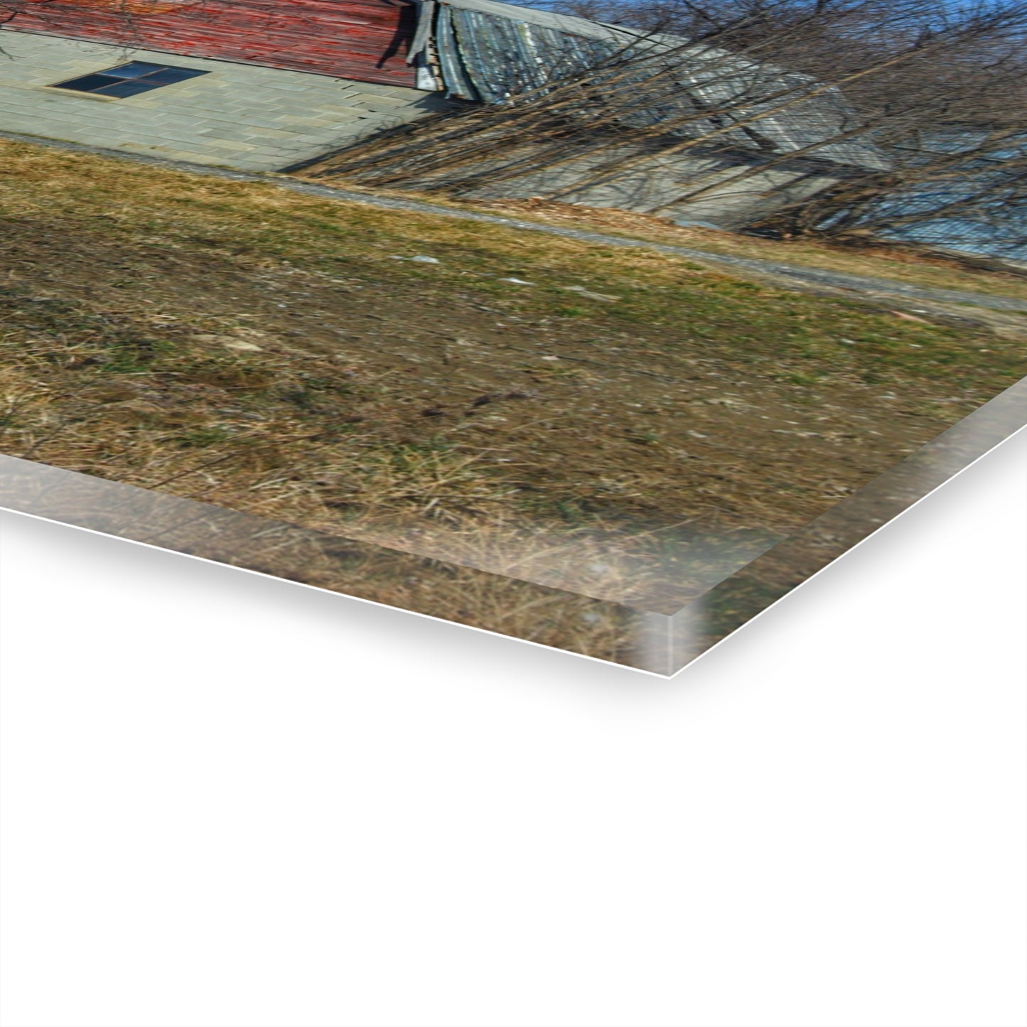 U R There Photography Indian Trail Block Barn at the Bend Rustic Farmhouse Acrylic Wall Print