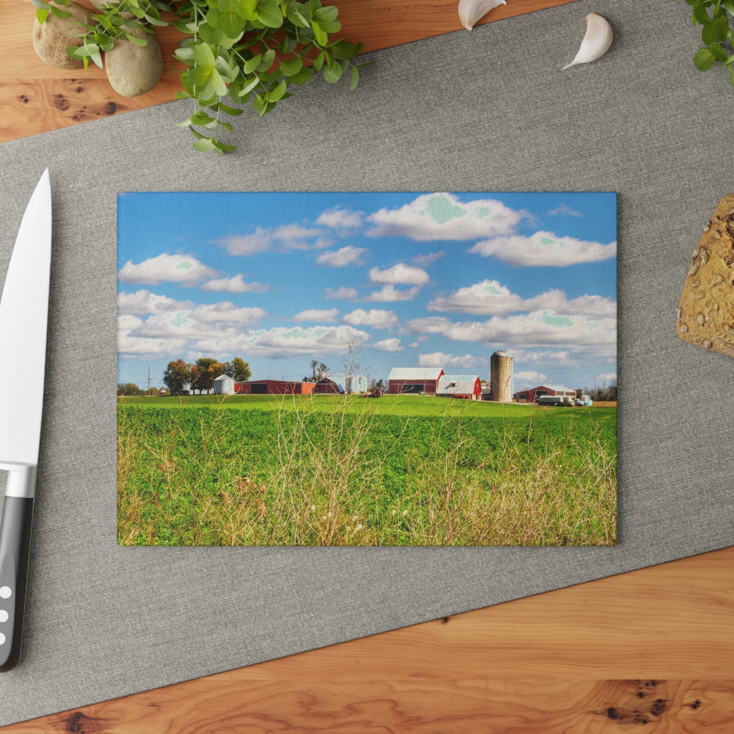 Barn Boutique Rustic Tempered-Glass Cutting Board| Patterson Road Farm Across the Field I