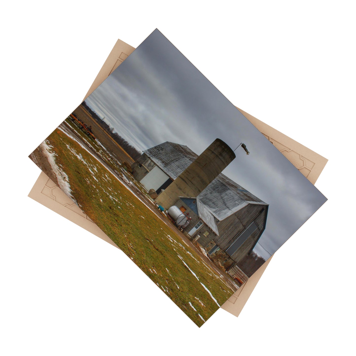 U R There Photography Chapman Road Grey I Rustic Farmhouse Decorative Ceramic Tile