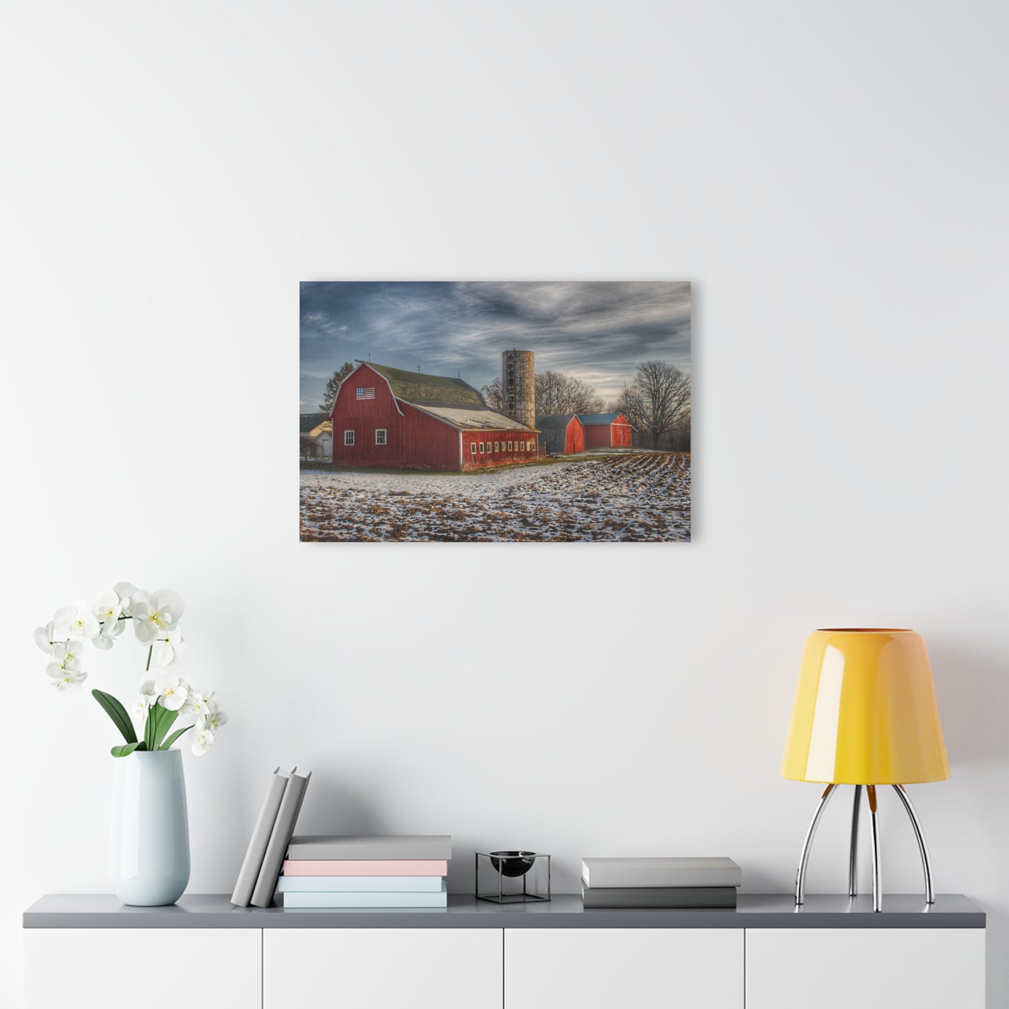 U R There Photography Mitchell Lake Road Red Rustic Farmhouse Acrylic Wall Print