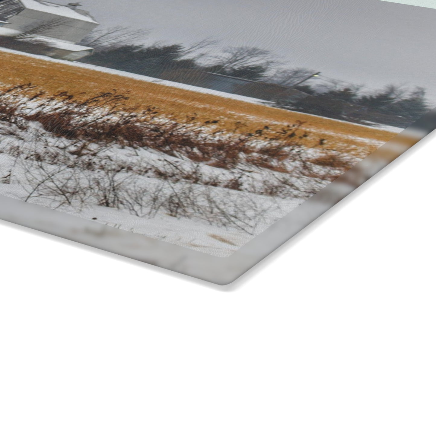 U R There Photography Argyle Road Grey Rustic Farmhouse Tempered-Glass Cutting Board