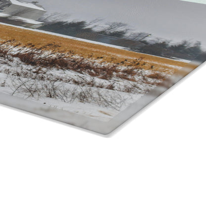 U R There Photography Argyle Road Grey Rustic Farmhouse Tempered-Glass Cutting Board