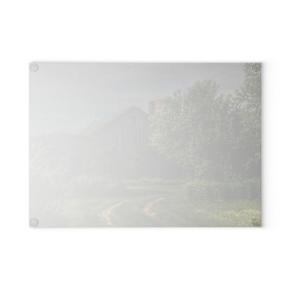 U R There Photography Barkley Road Greys I Rustic Farmhouse Tempered-Glass Cutting Board