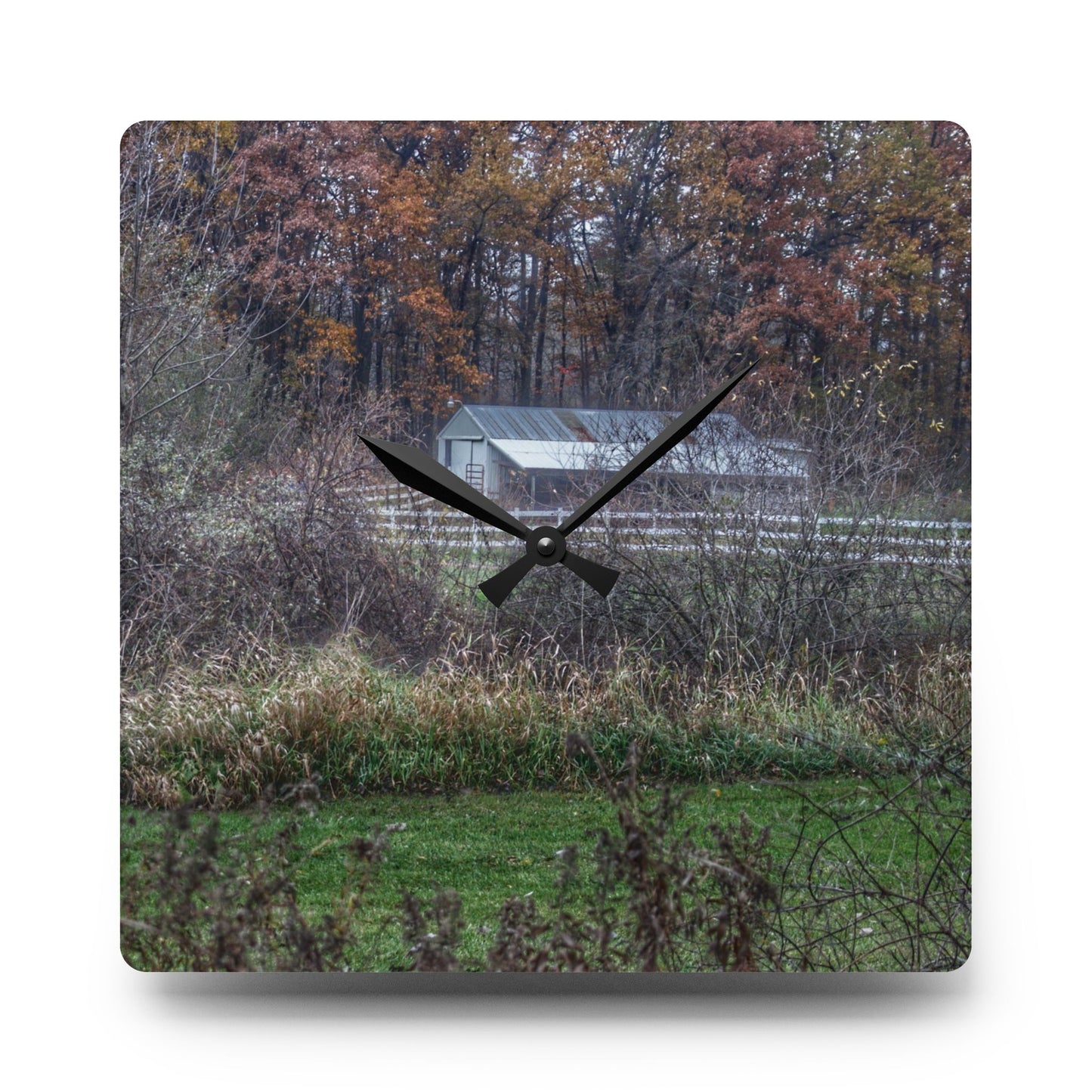 Rustic Farmhouse Wall Clock featuring Shifman Road Stable