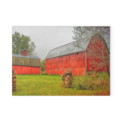 Barn Boutique Rustic Tempered-Glass Cutting Board| Cramton Road Reds I