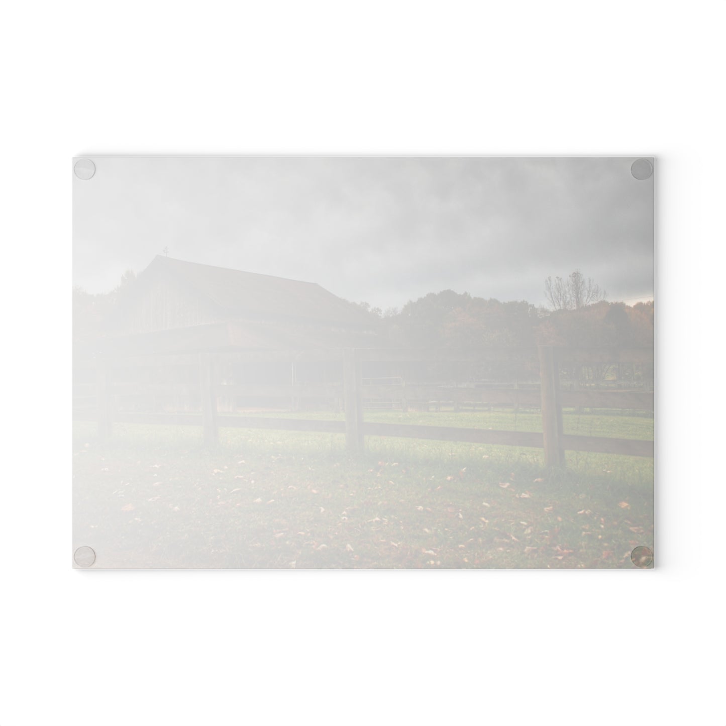 U R There Photography Chalet Grey I Rustic Farmhouse Tempered-Glass Cutting Board