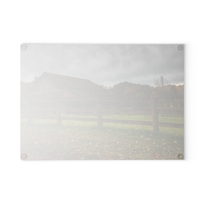 U R There Photography Chalet Grey I Rustic Farmhouse Tempered-Glass Cutting Board