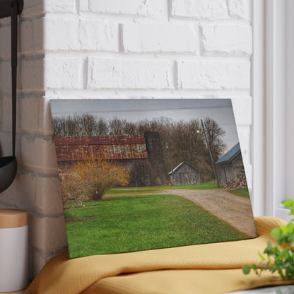 U R There Photography South Summers Road Rusted and Little Grey Rustic Farmhouse Tempered-Glass Cutting Board