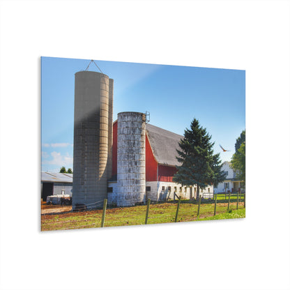 U R There Photography Hunters Creek Red Cow Barn I Rustic Farmhouse Acrylic Wall Print