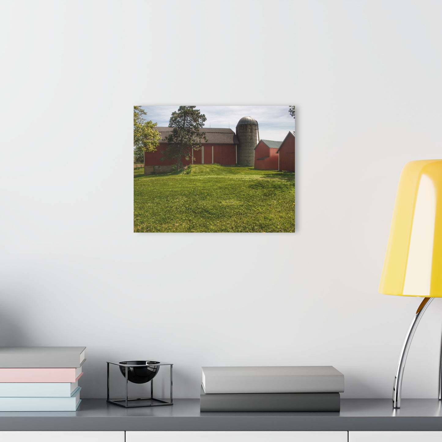 U R There Photography Maple Leaf Road Red Rustic Farmhouse Acrylic Wall Print