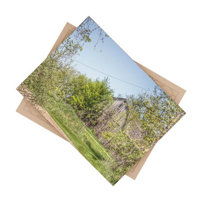 U R There Photography Bishop Road Grey II Rustic Farmhouse Decorative Ceramic Tile 6 "x 8