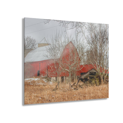 U R There Photography North Five Lakes Road Red Rustic Farmhouse Acrylic Wall Print
