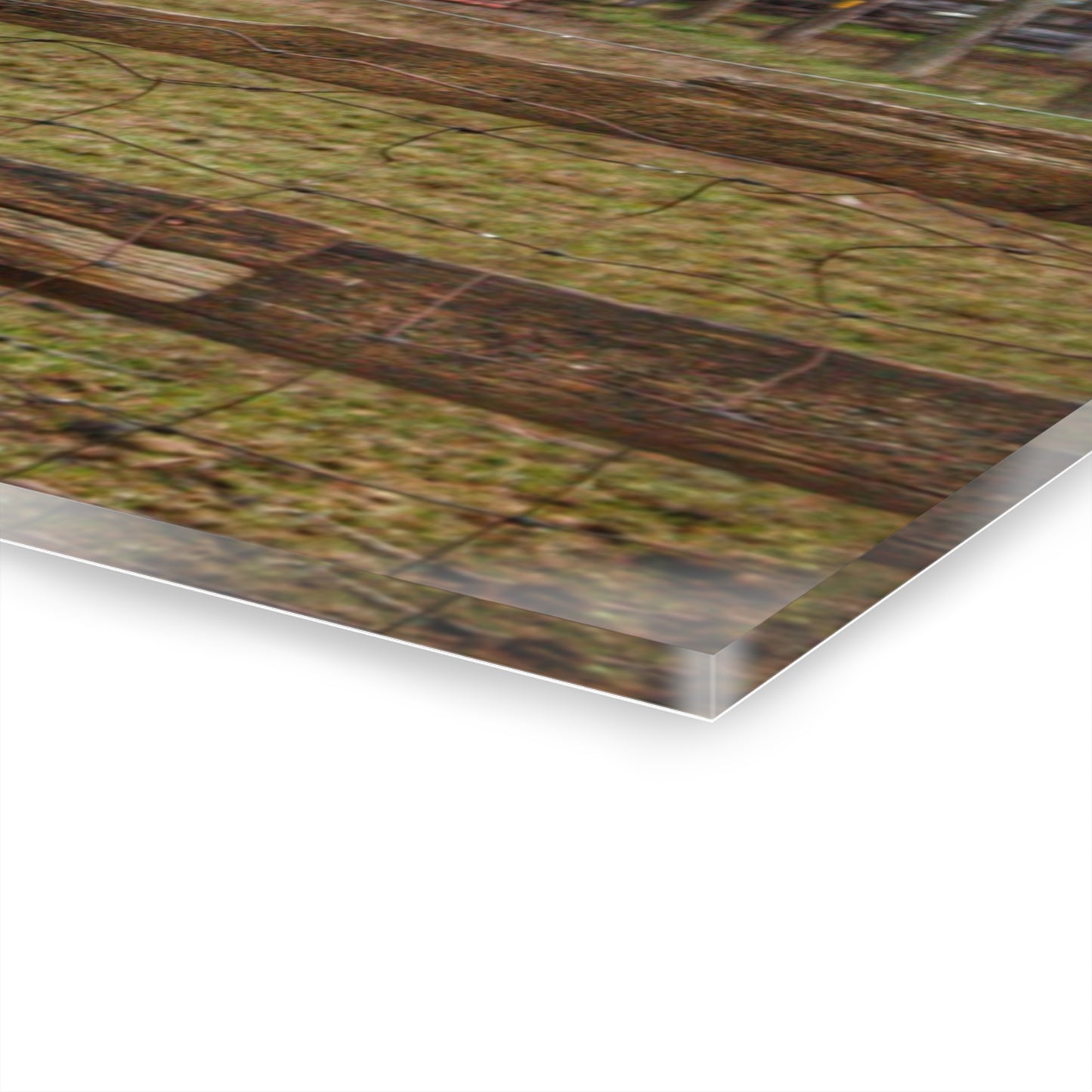 U R There Photography South Summers Road Old Grey and Caramel I Rustic Farmhouse Acrylic Wall Print