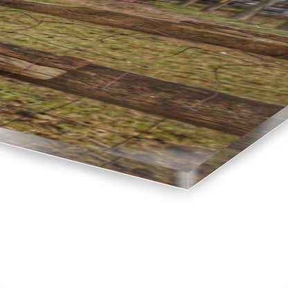 U R There Photography South Summers Road Old Grey and Caramel I Rustic Farmhouse Acrylic Wall Print