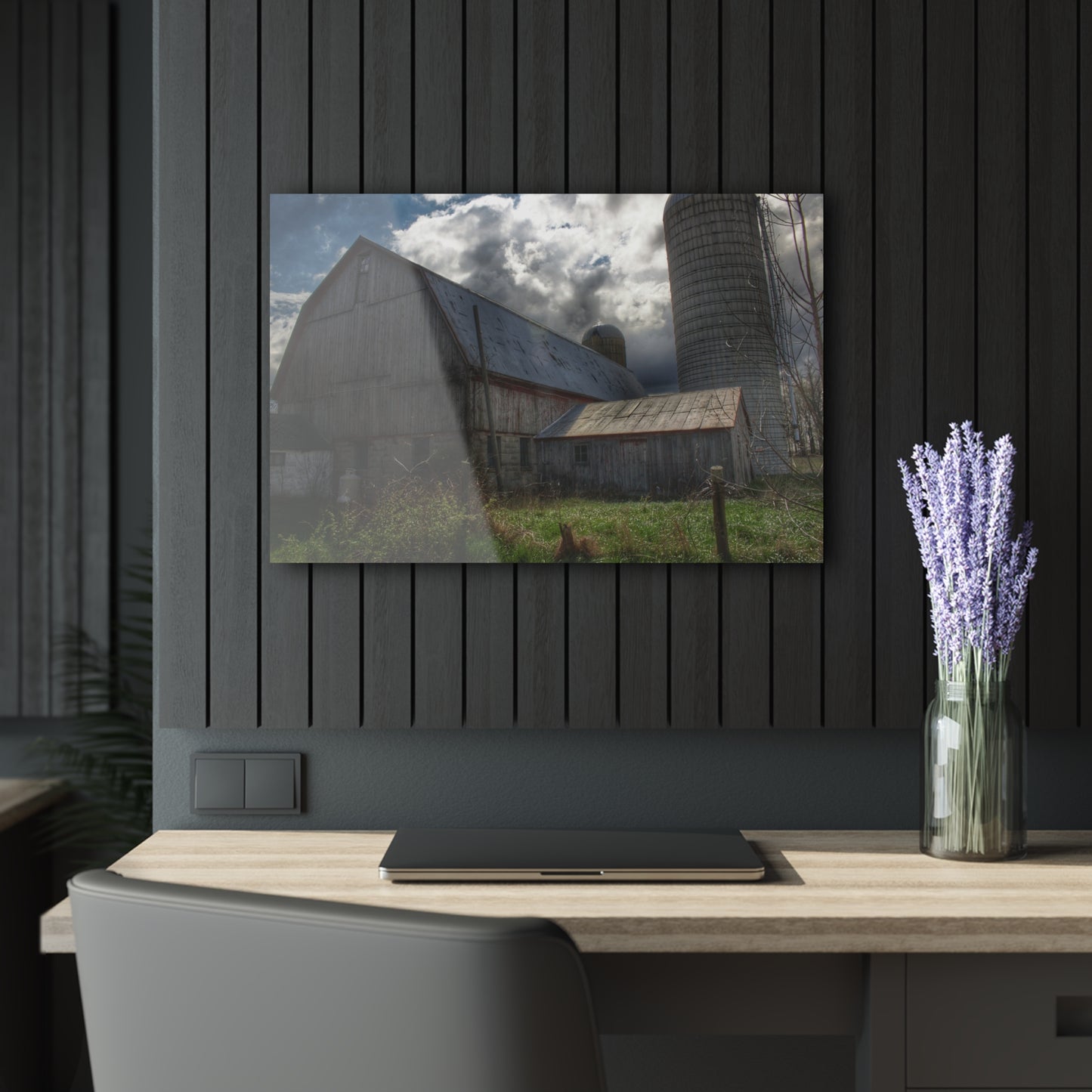 U R There Photography Sandusky Grey II Rustic Farmhouse Acrylic Wall Print