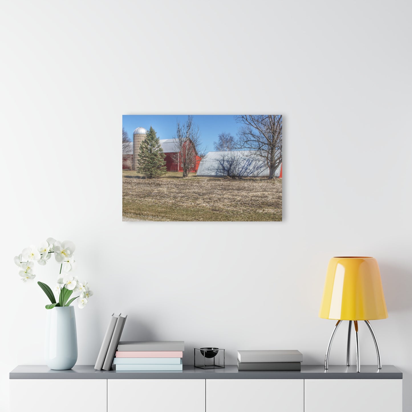 U R There Photography German Road Reds Rustic Farmhouse Acrylic Wall Print