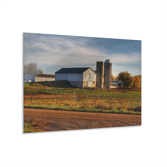U R There Photography Cade Road White Rustic Farmhouse Acrylic Wall Print