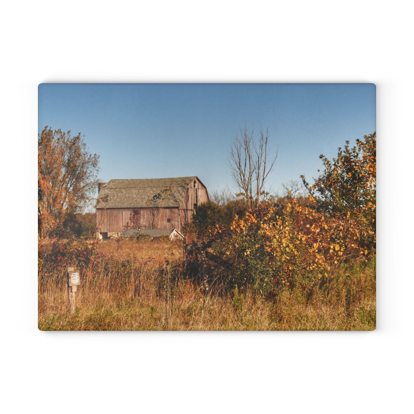 U R There Photography Clothier Road Red I Rustic Farmhouse Tempered-Glass Cutting Board
