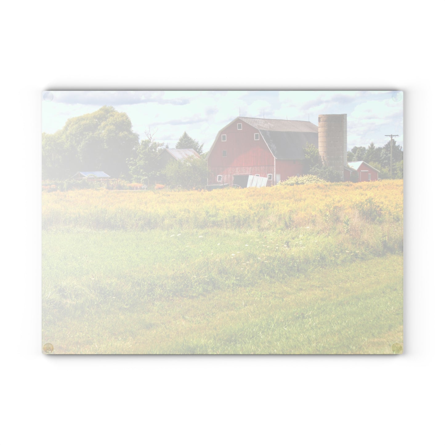 U R There Photography Starr Court Red I Rustic Farmhouse Tempered-Glass Cutting Board