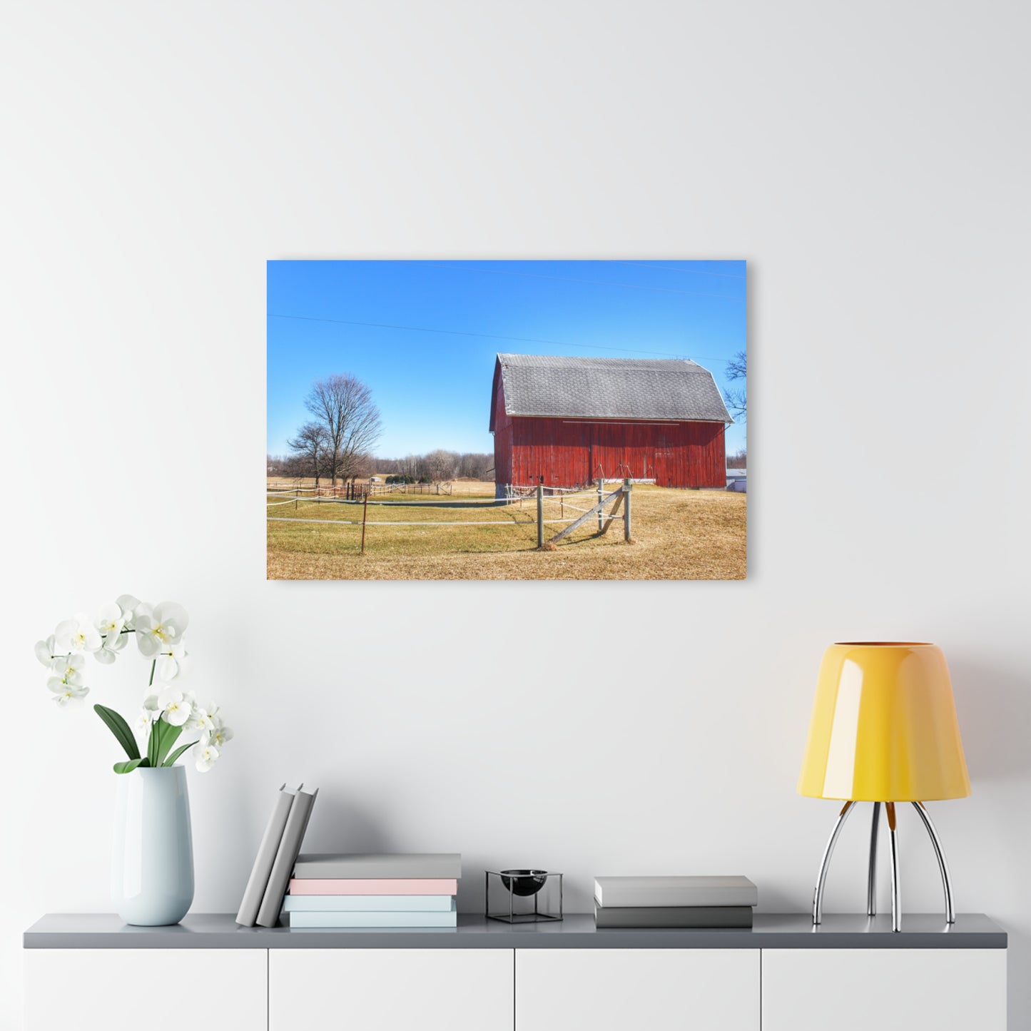 U R There Photography Phillips Road Red Rustic Farmhouse Acrylic Wall Print