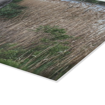 U R There Photography Linear Park Bridge in Lapeer II Rustic Farmhouse Tempered-Glass Cutting Board