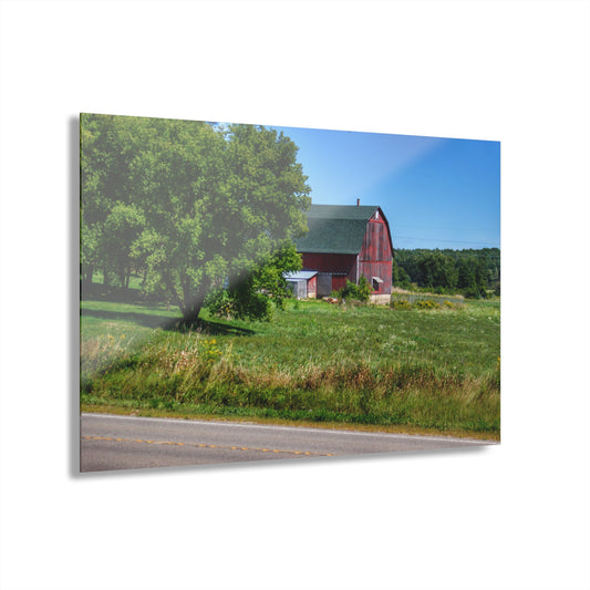 U R There Photography Clark Road Hillside Red II Rustic Farmhouse Acrylic Wall Print