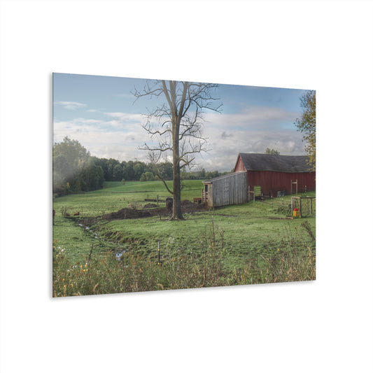 U R There Photography West Oregon Road Hidden Red III Rustic Farmhouse Acrylic Wall Print