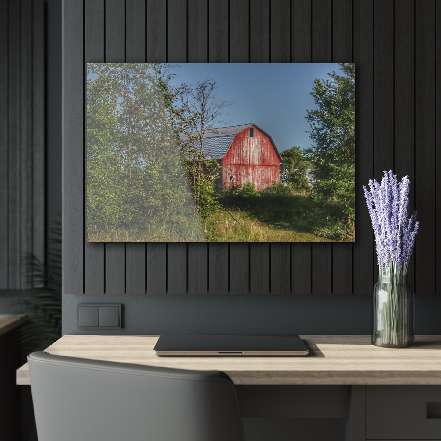 U R There Photography Columbiaville Red in Summer I Rustic Farmhouse Acrylic Wall Print