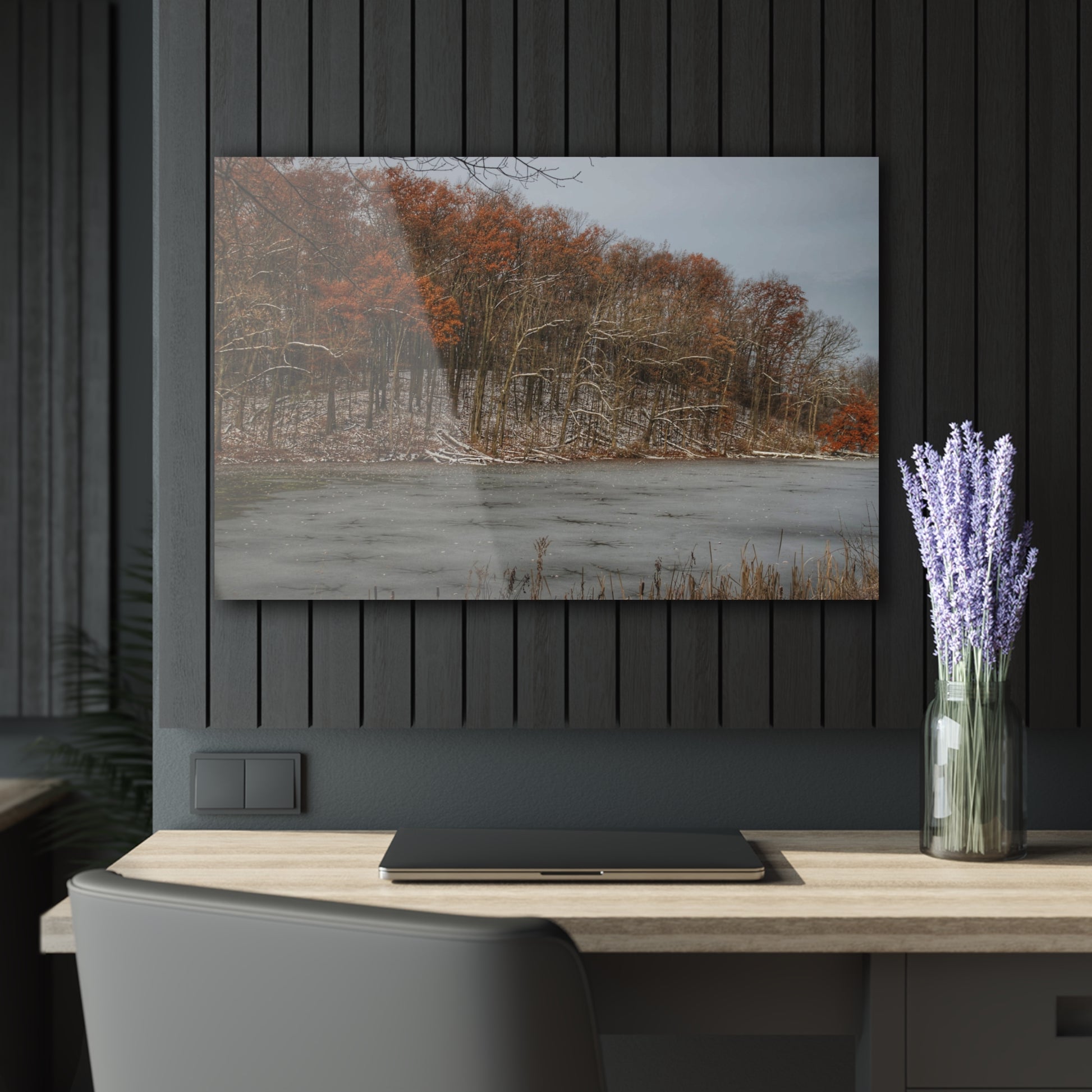 U R There Photography The Freeze of Thornville Rustic Farmhouse Acrylic Wall Print 36" x 24" (Horizontal) 0.25''
