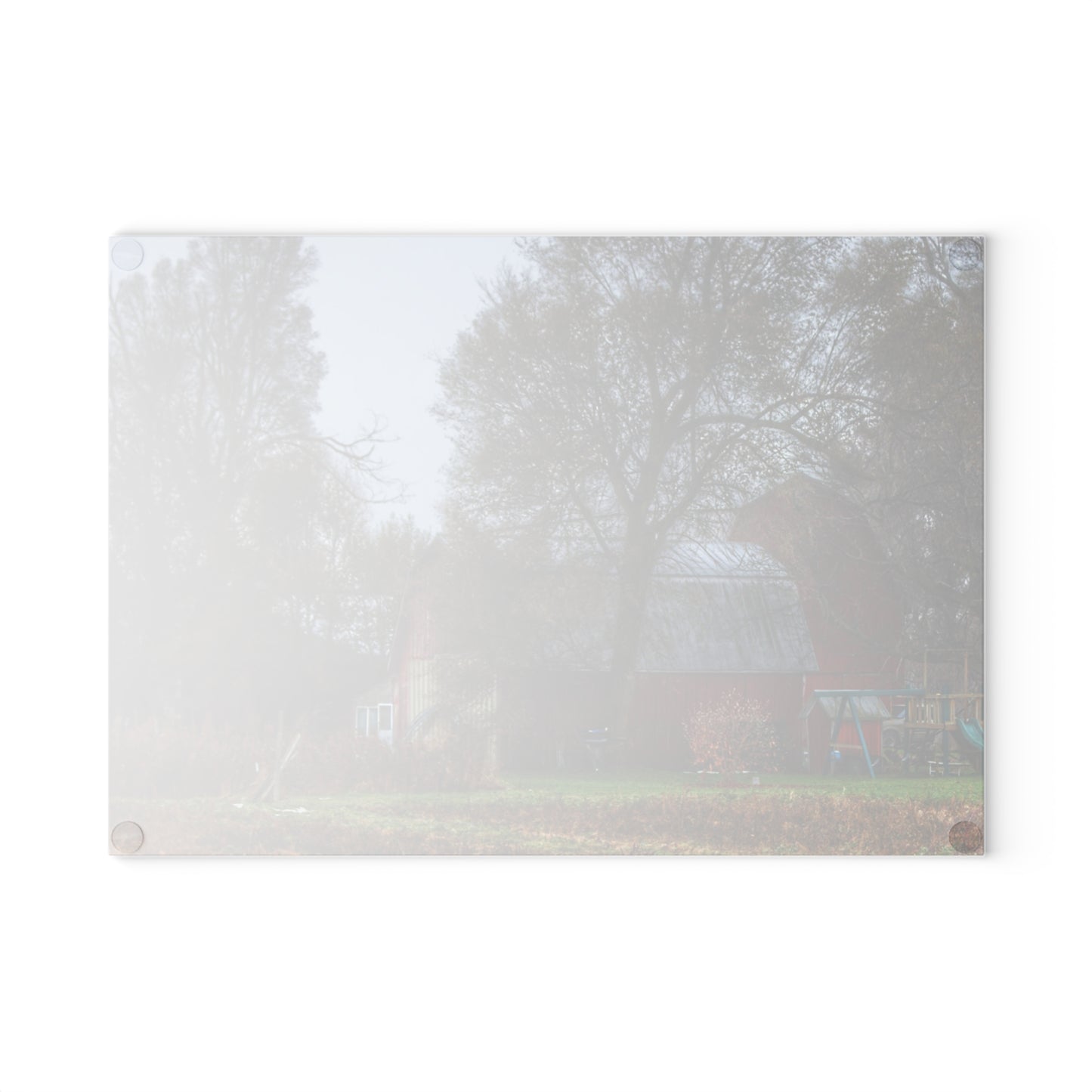 U R There Photography Dryden Road Reds Rustic Farmhouse Tempered-Glass Cutting Board