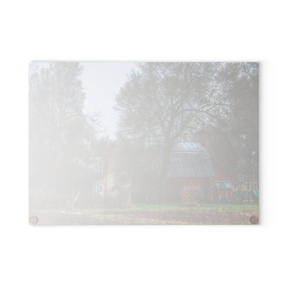 U R There Photography Dryden Road Reds Rustic Farmhouse Tempered-Glass Cutting Board