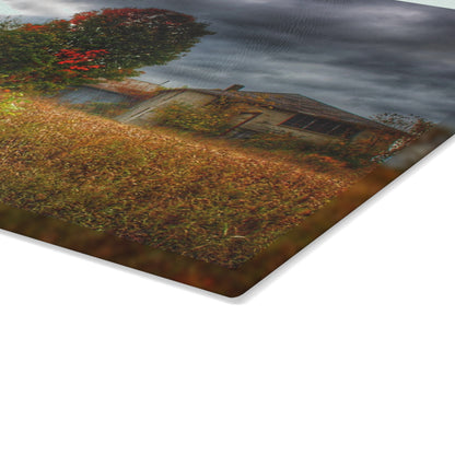 U R There Photography Farnsworth Forgotten Rustic Farmhouse Tempered-Glass Cutting Board