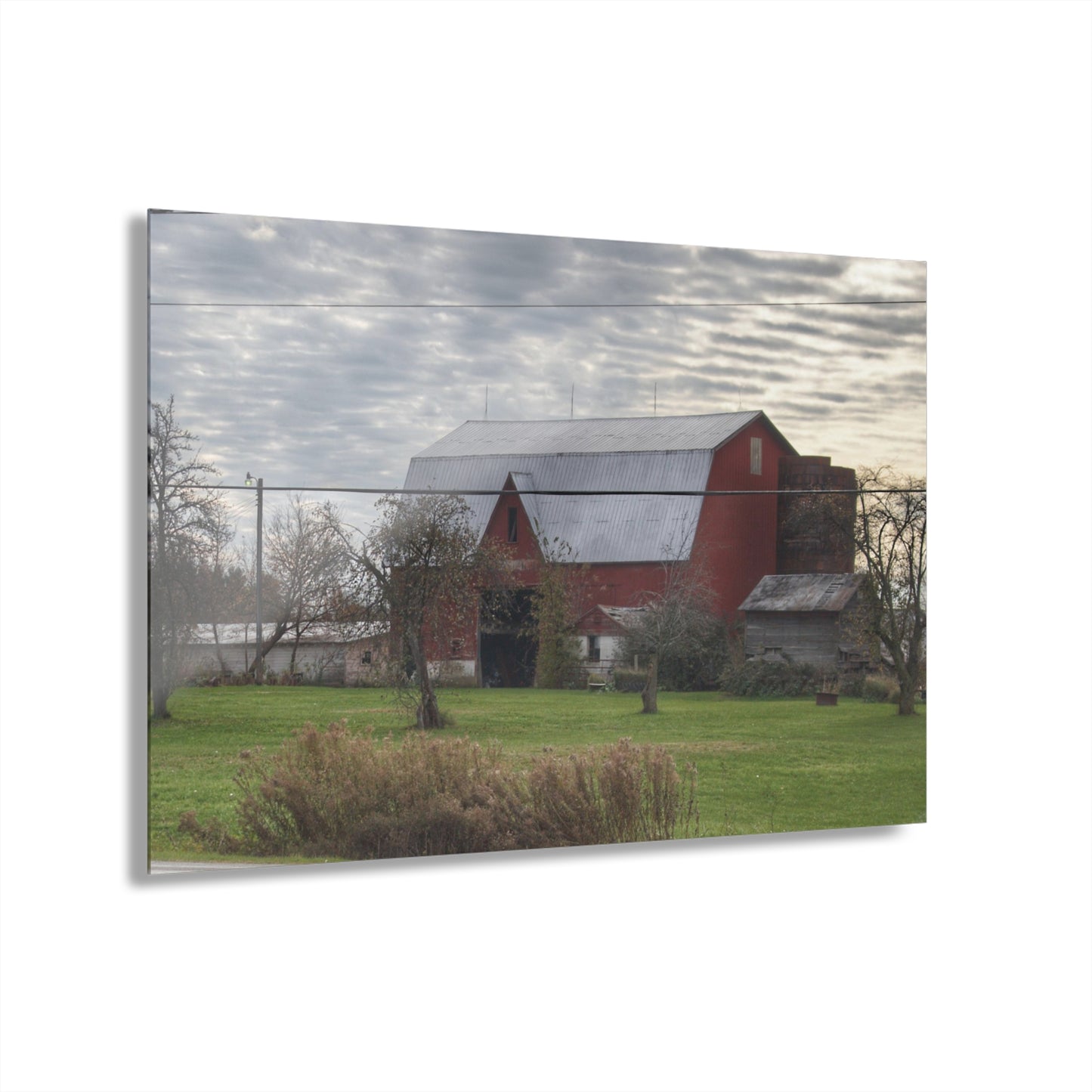 U R There Photography Dodge Road Red Rustic Farmhouse Acrylic Wall Print
