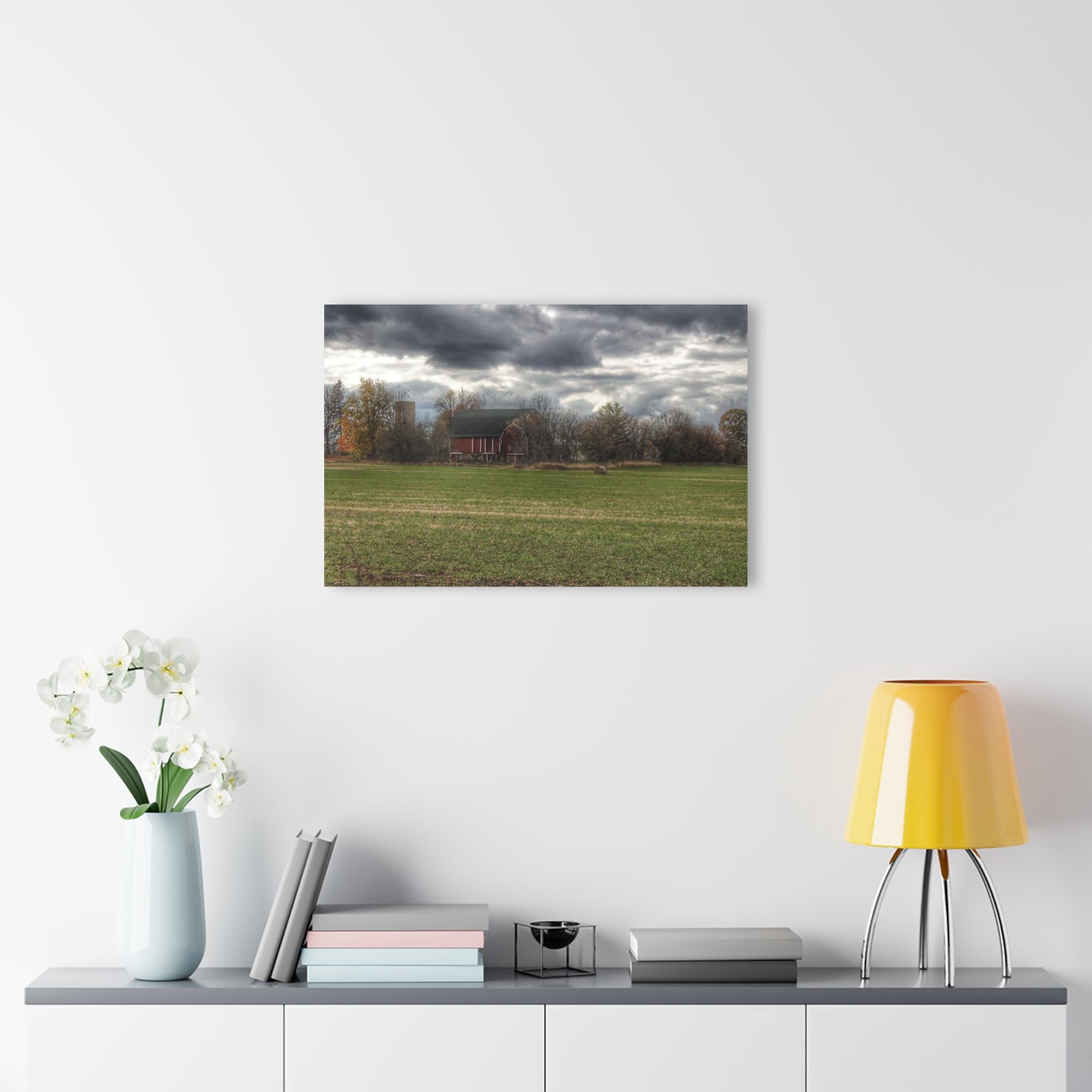 U R There Photography Booth Road Hidden Red II Rustic Farmhouse Acrylic Wall Print