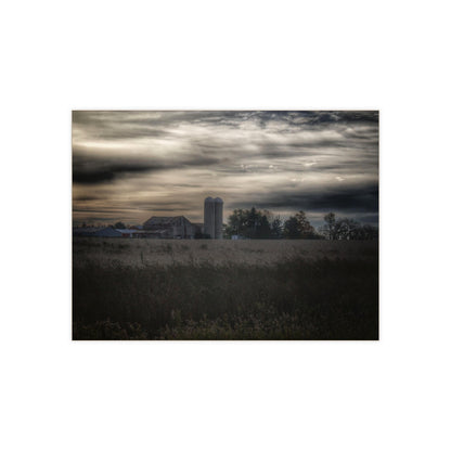 U R There Photography Across the Field on Brown City Road Rustic Farmhouse Decorative Ceramic Tile