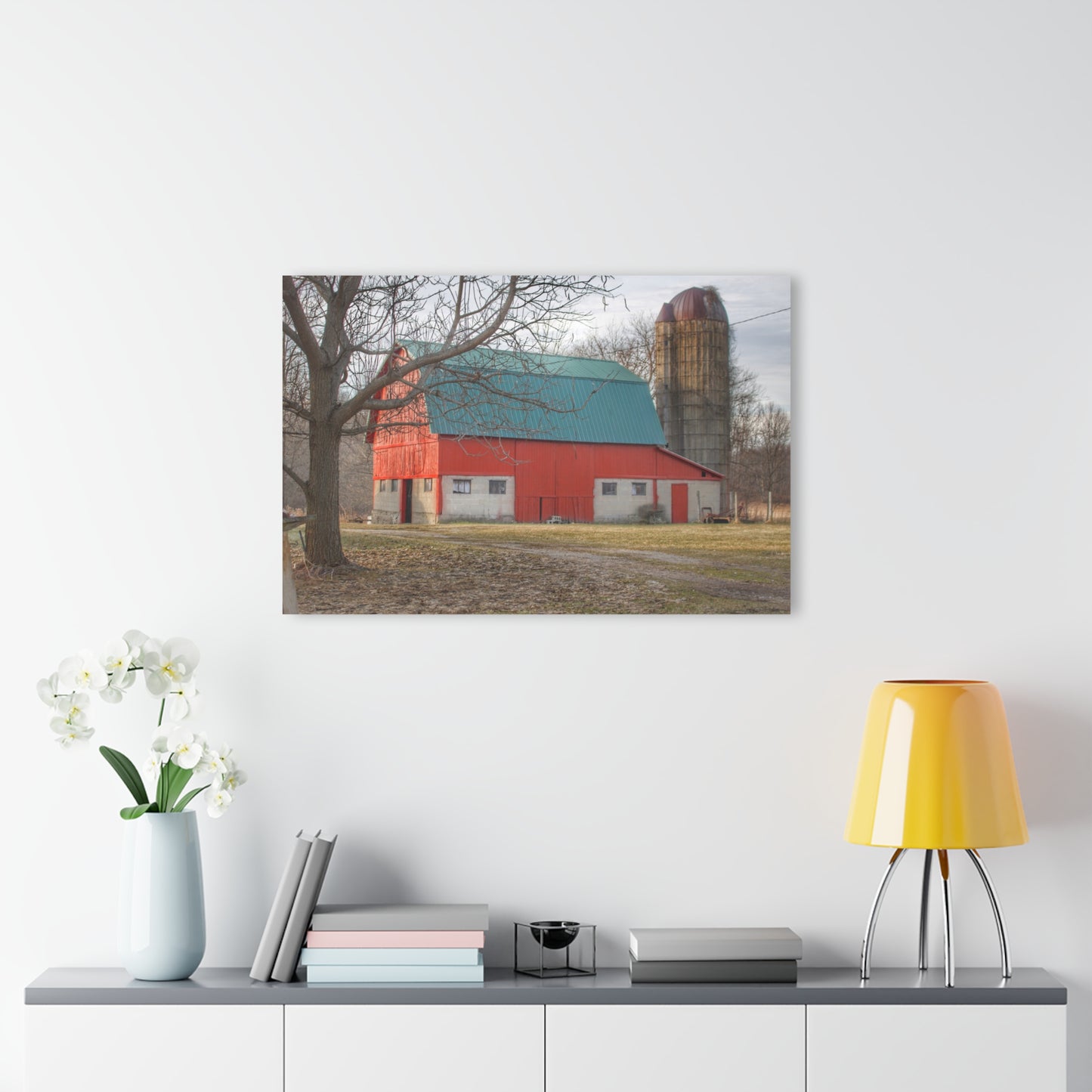 U R There Photography Wilson Road Red and Silo I Rustic Farmhouse Acrylic Wall Print