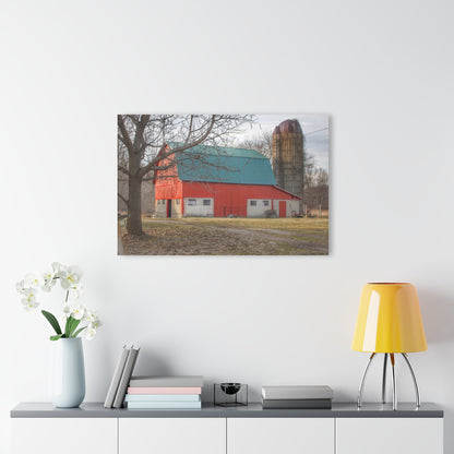 U R There Photography Wilson Road Red and Silo I Rustic Farmhouse Acrylic Wall Print