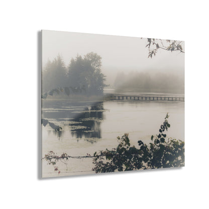 U R There Photography Bridge in Fog Rustic Farmhouse Acrylic Wall Print