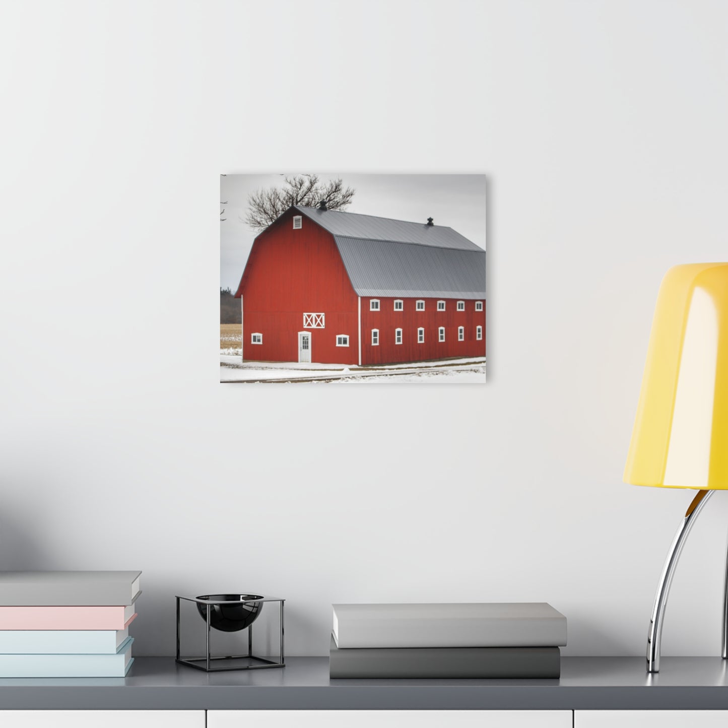 U R There Photography Hollow Corners Red Tree Silo II Rustic Farmhouse Acrylic Wall Print