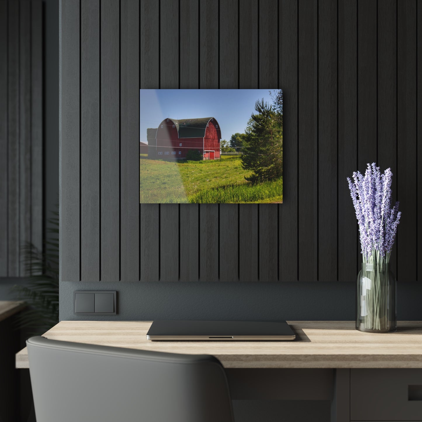 U R There Photography Hegal Road Red Rustic Farmhouse Acrylic Wall Print